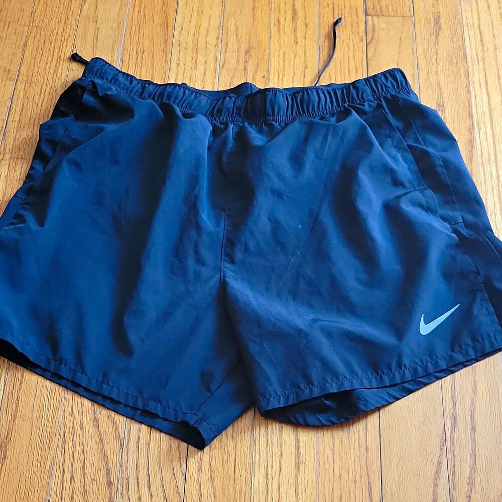 Nike Dri-FIT Men's Black Running Shorts 4" Inseam Drawstring Elastic M